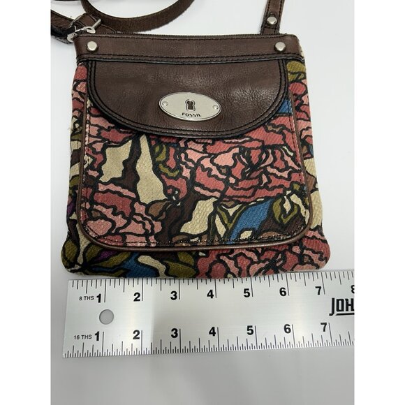 Fossil Key-Per crossbody Purse Handbag Floral Small Boho Hippie Artsy Retro - Picture 8 of 10